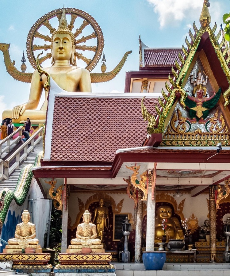 The golden Big Buddha statue on Koh Samui